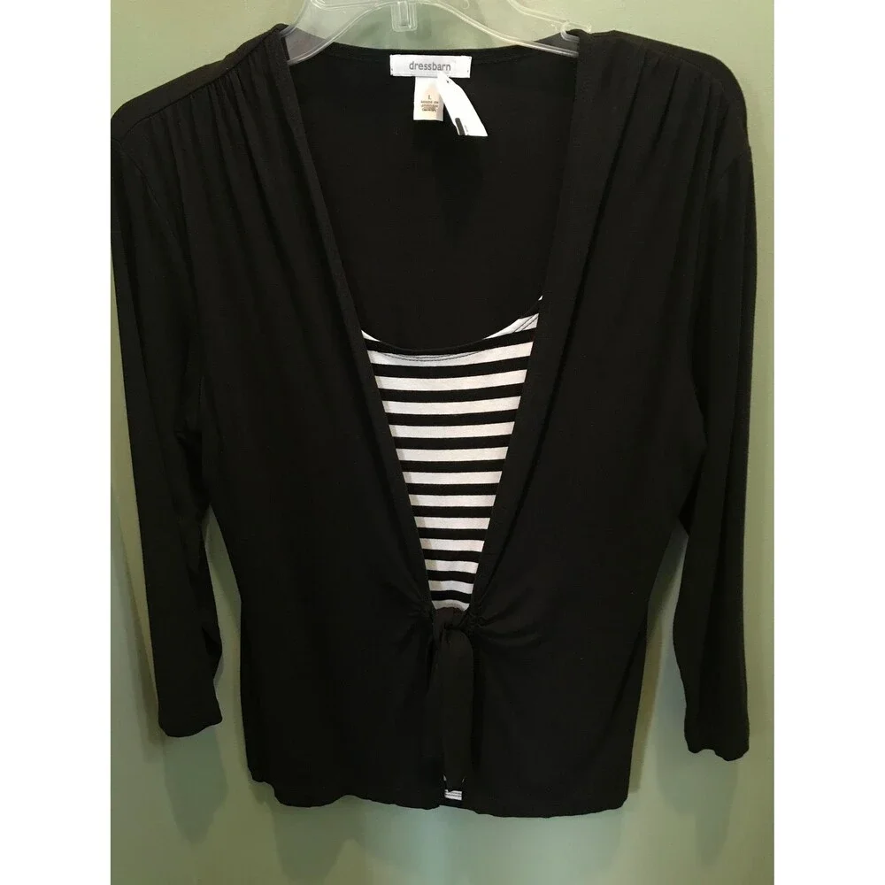 Dress Barn top with cardigan -size L